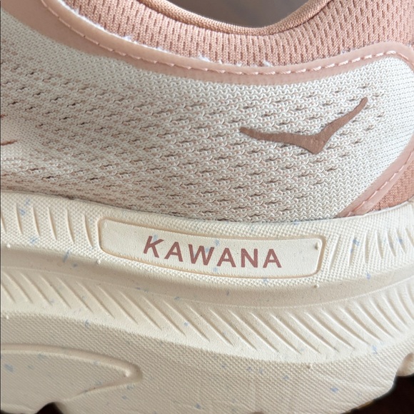 New HOKA Kawana Cream and Pink Running Shoes - Picture 5 of 7